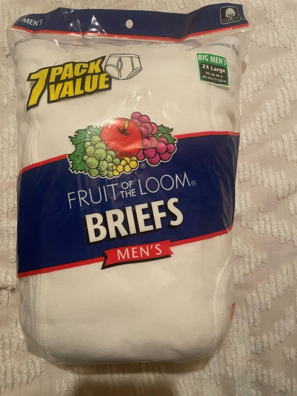 Fruit of the Loom 7 Pack Big Men's Briefs 46-48 2X